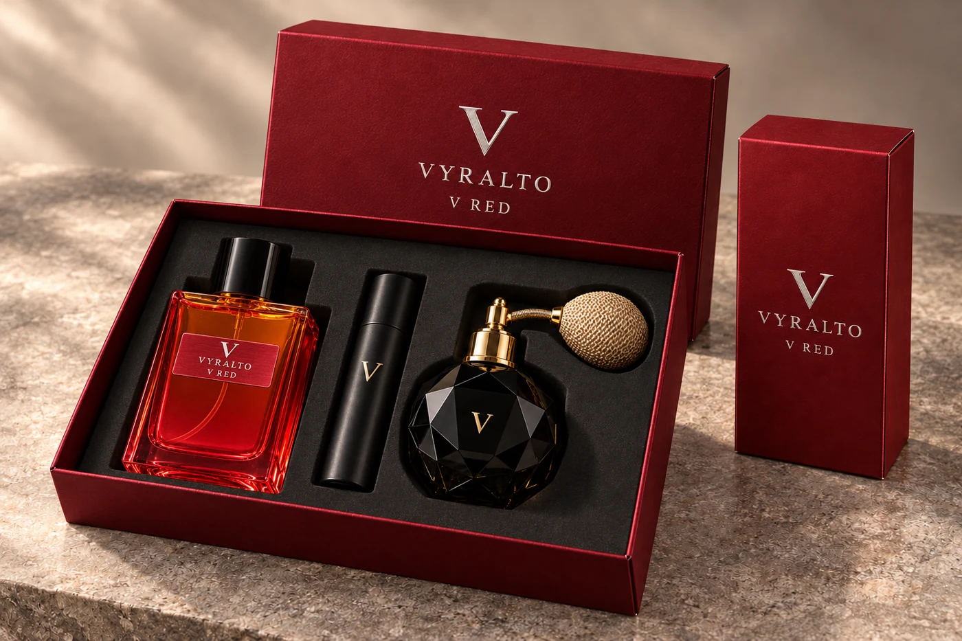 V RED · The presentation set